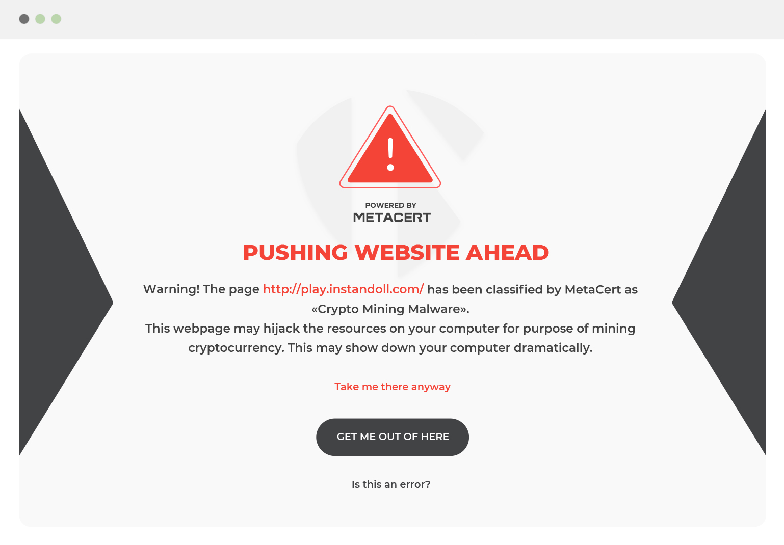 Warning phishing website ahead